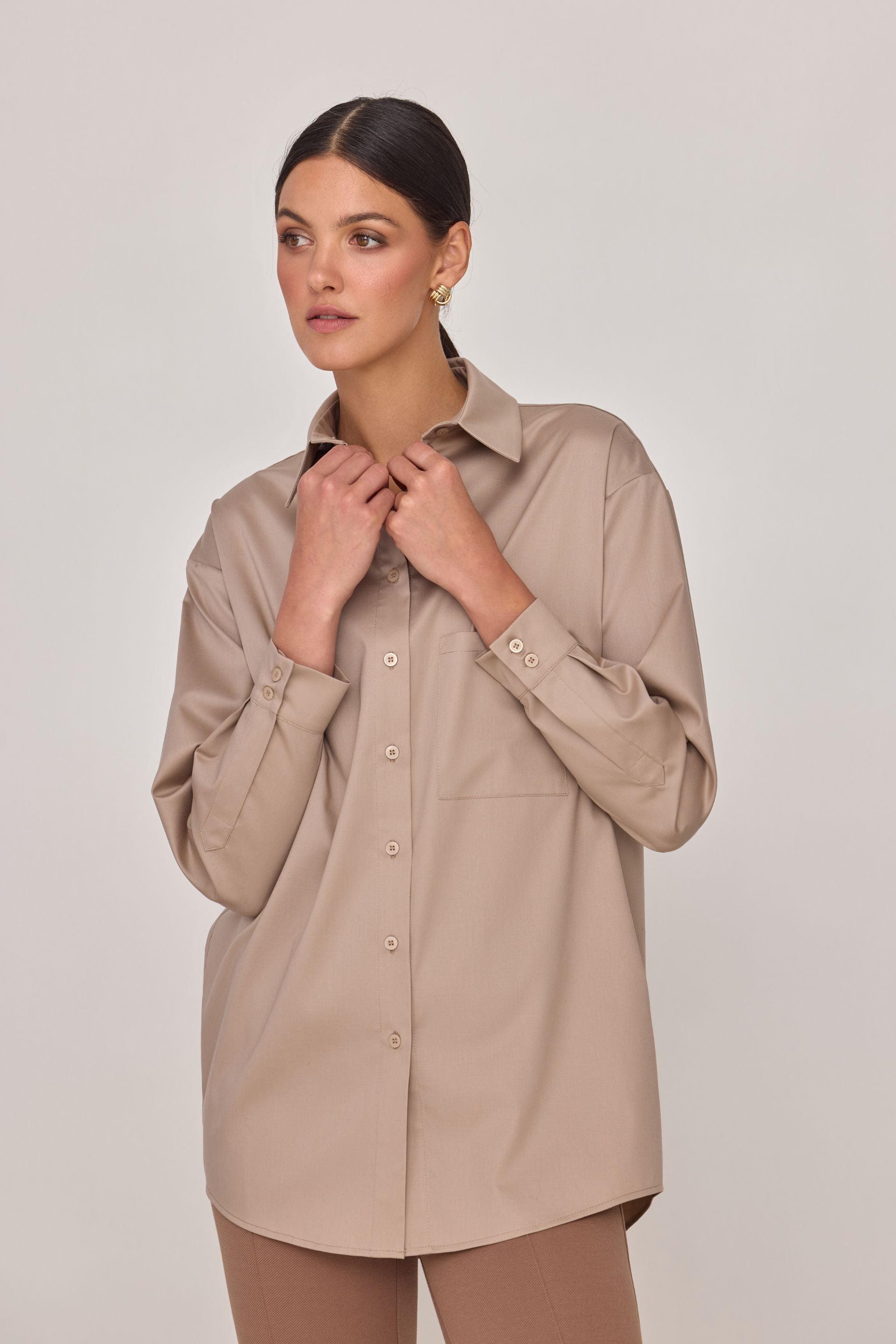 Oversized white cotton shirt