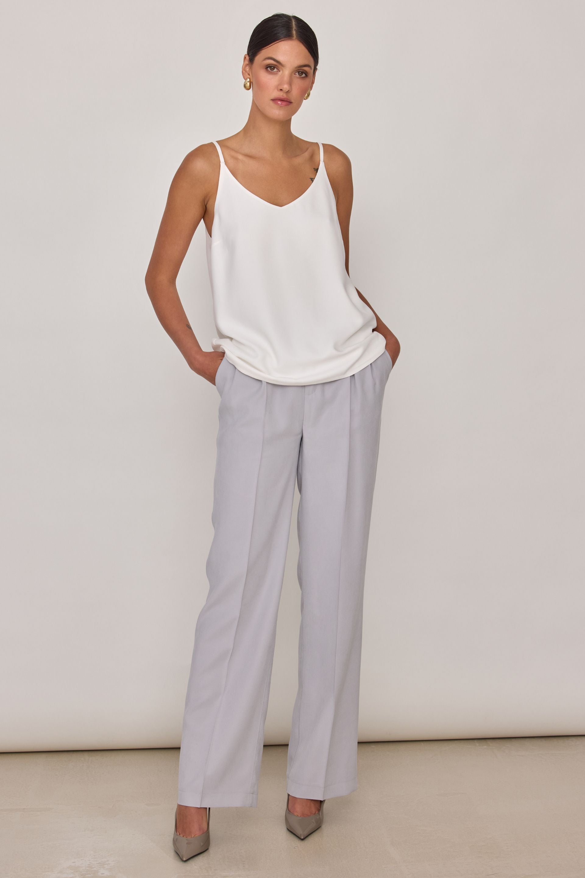 Spodnie z szeroką nogawką gołębi