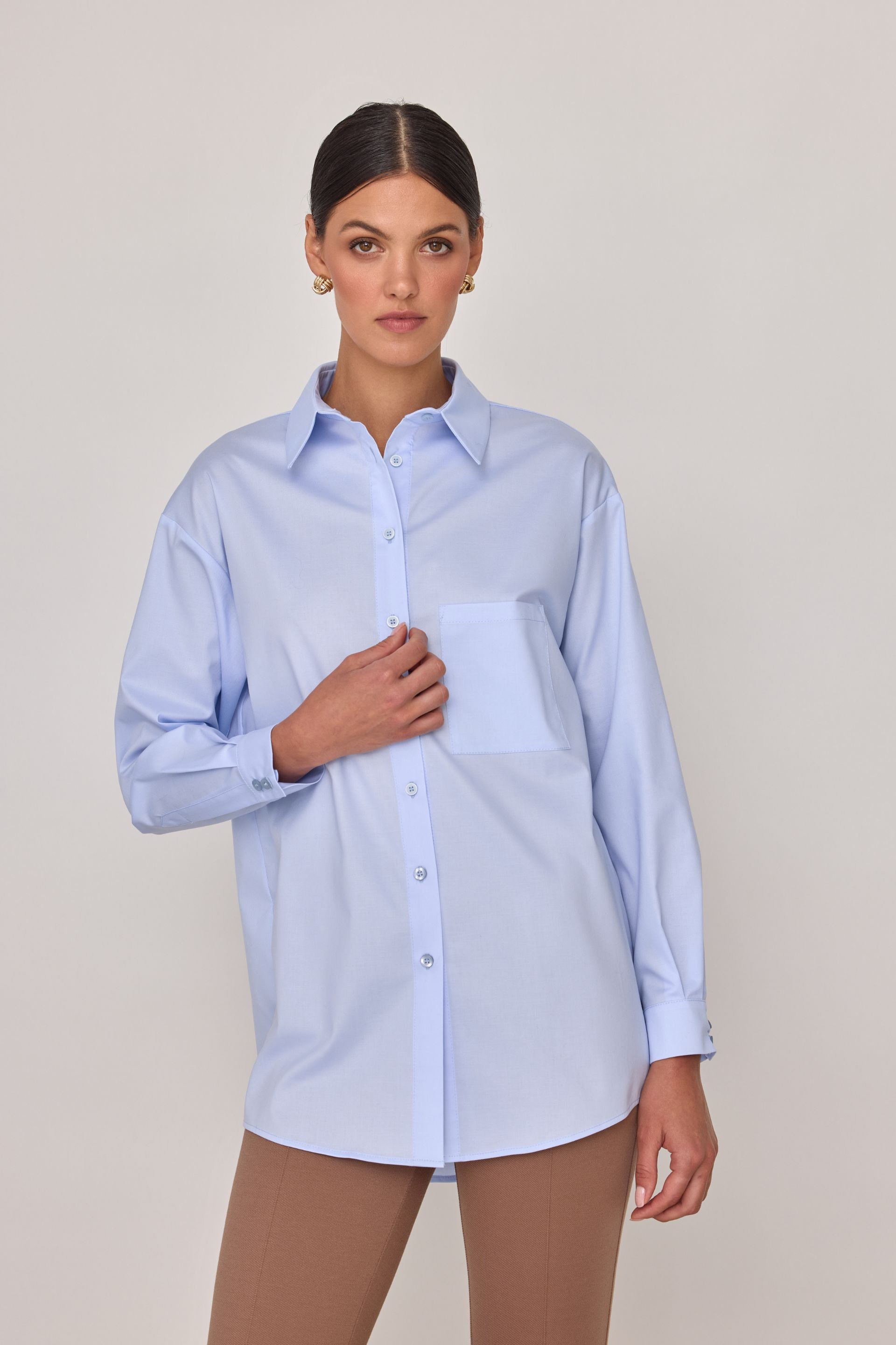 Oversized white cotton shirt