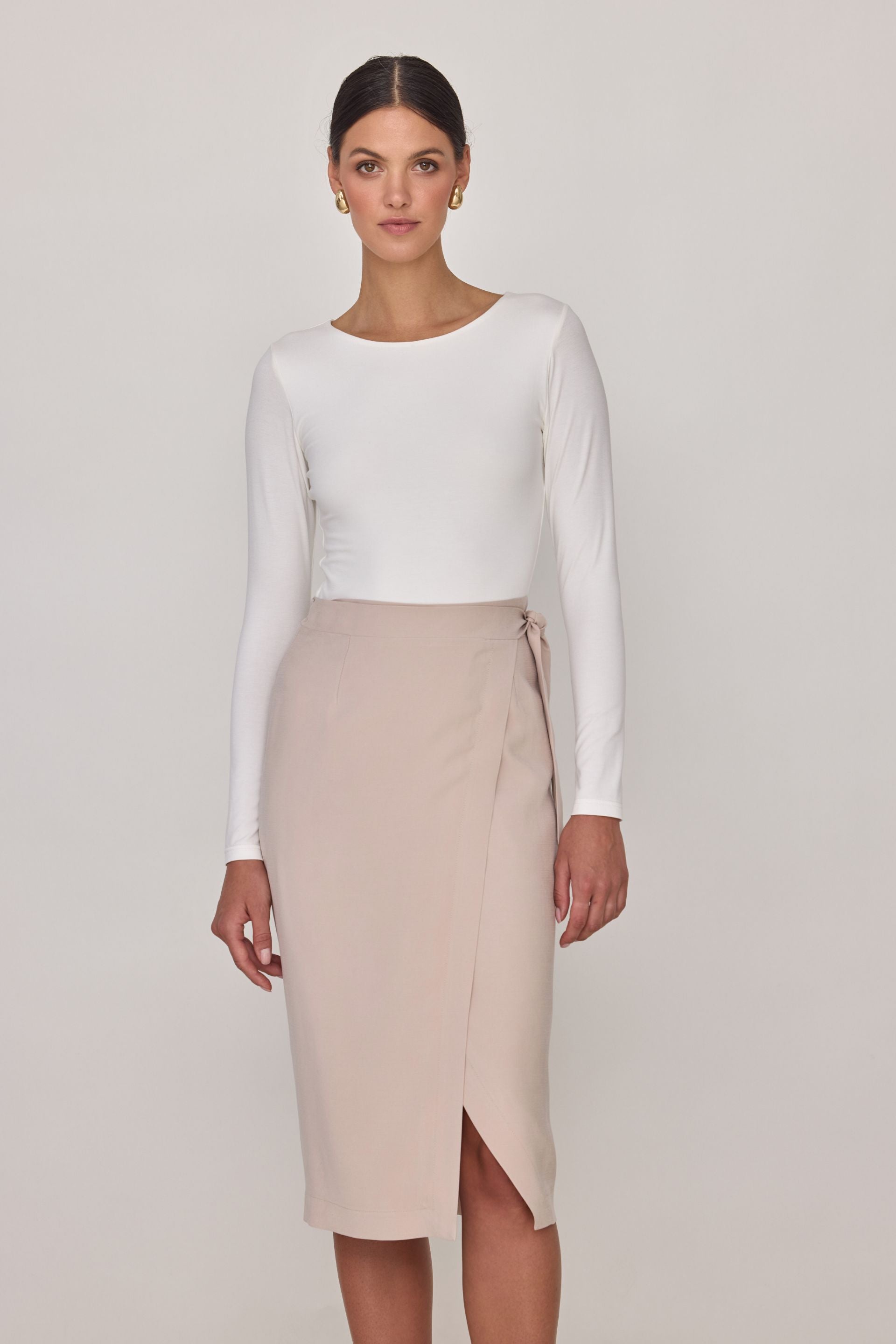 Spódnica kopertowa jasny beż