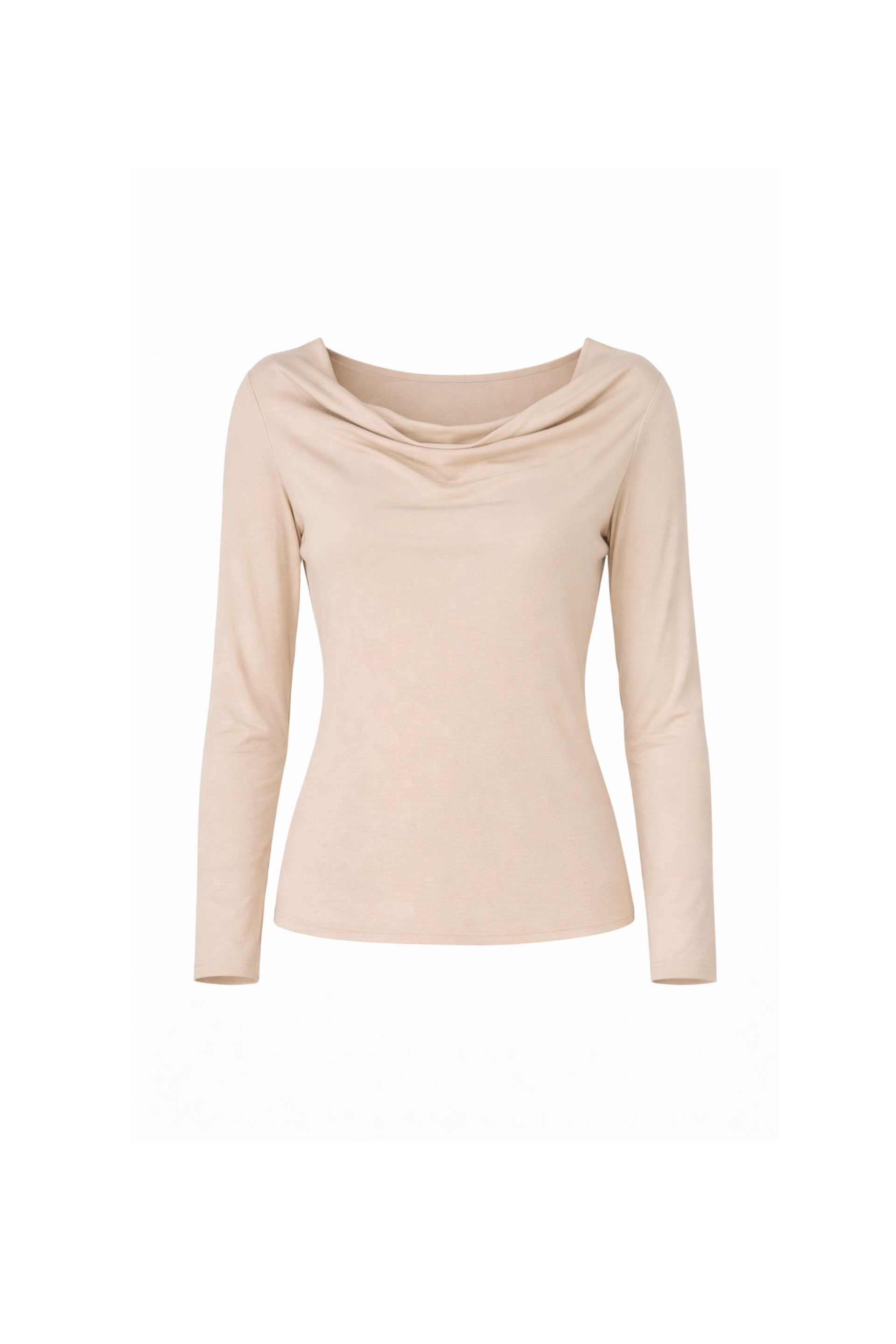 Bluzka typu woda z długim rękawem beż