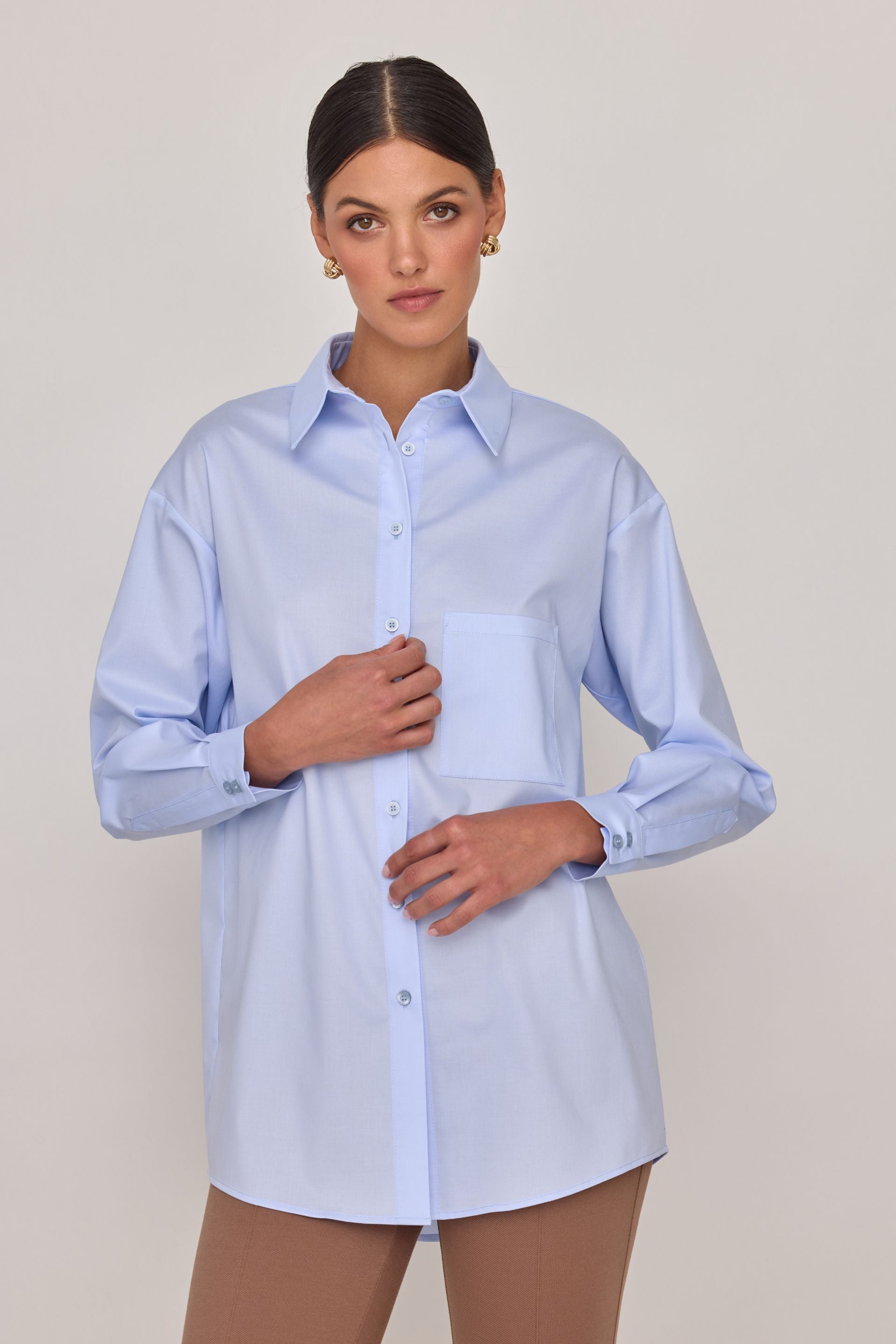 Oversized white cotton shirt