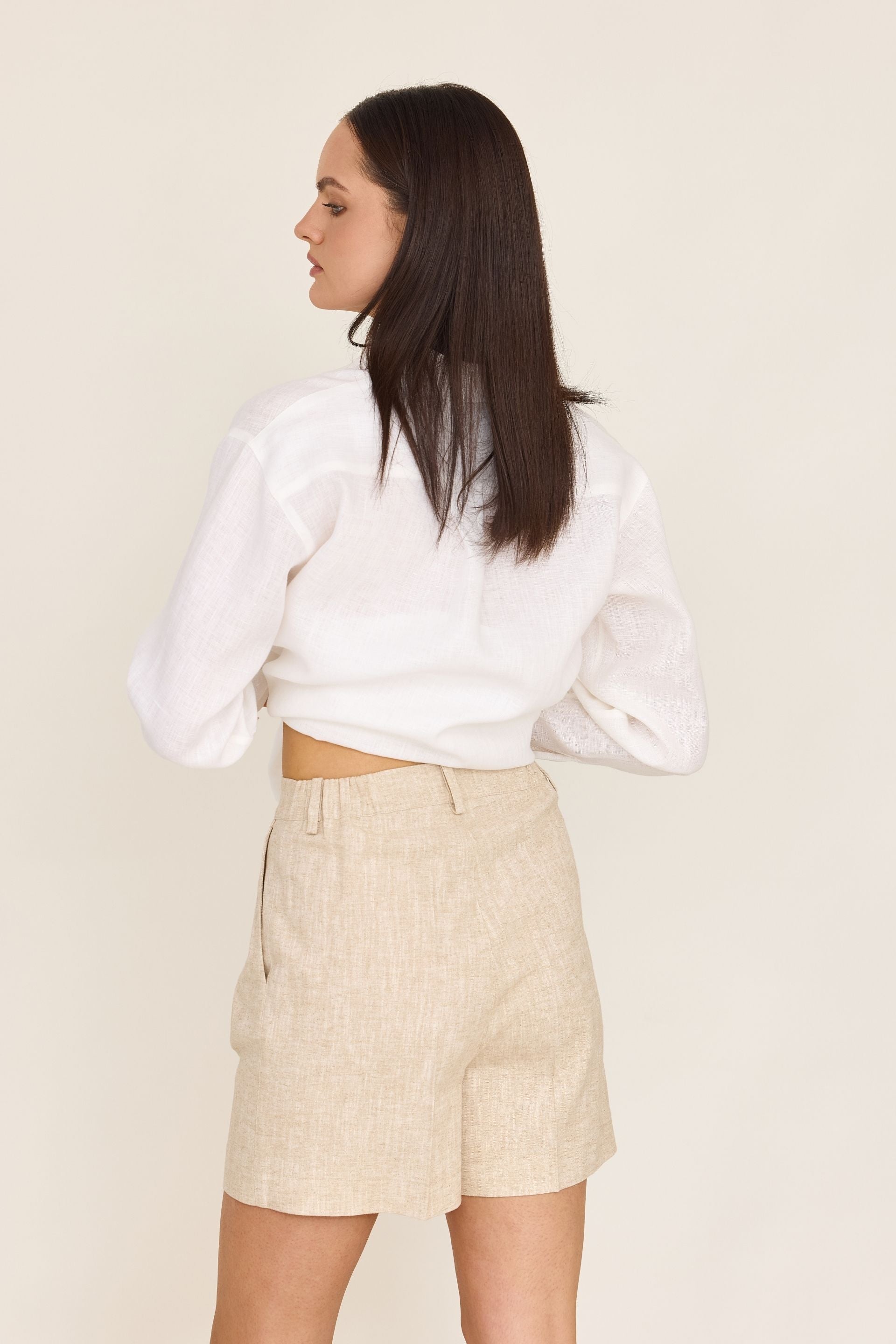 Ramie shorts natural beige