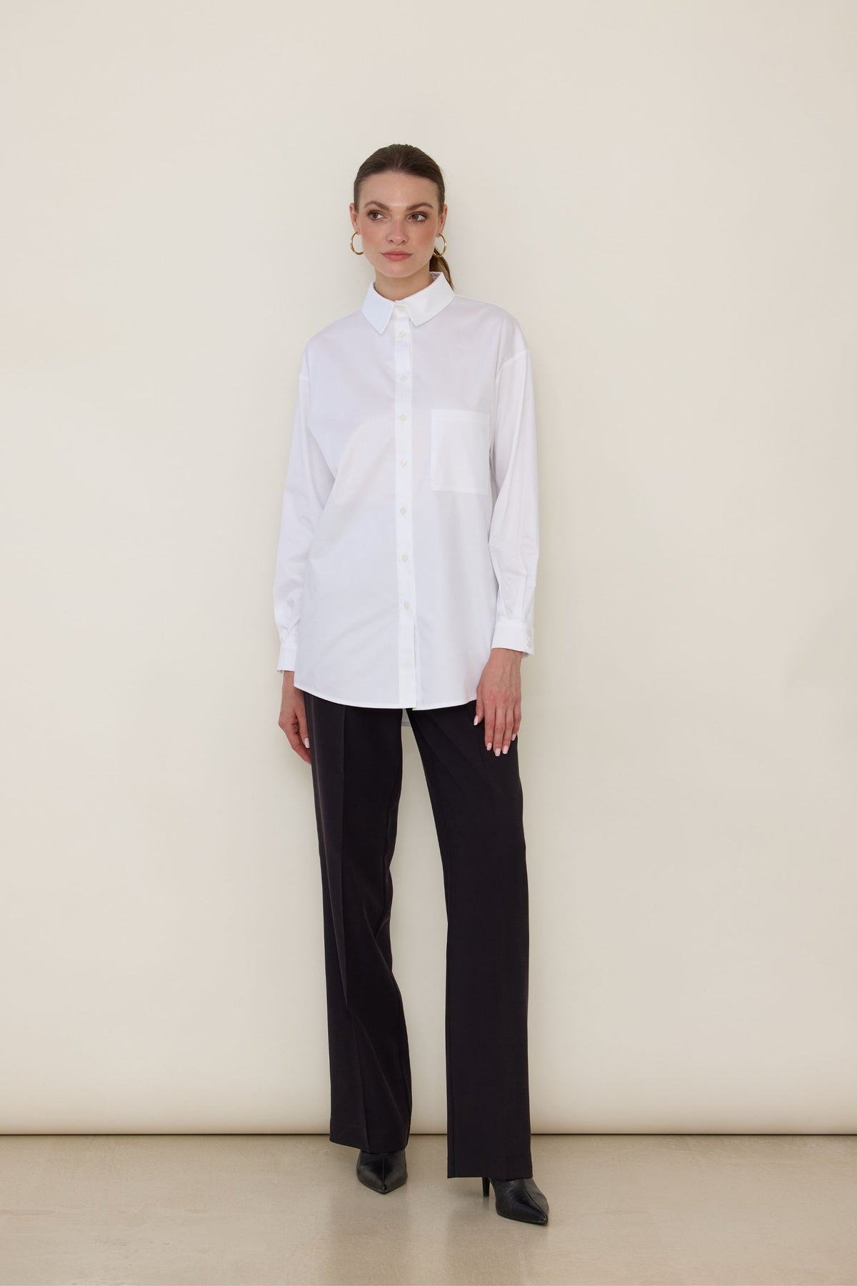 Oversized white cotton shirt