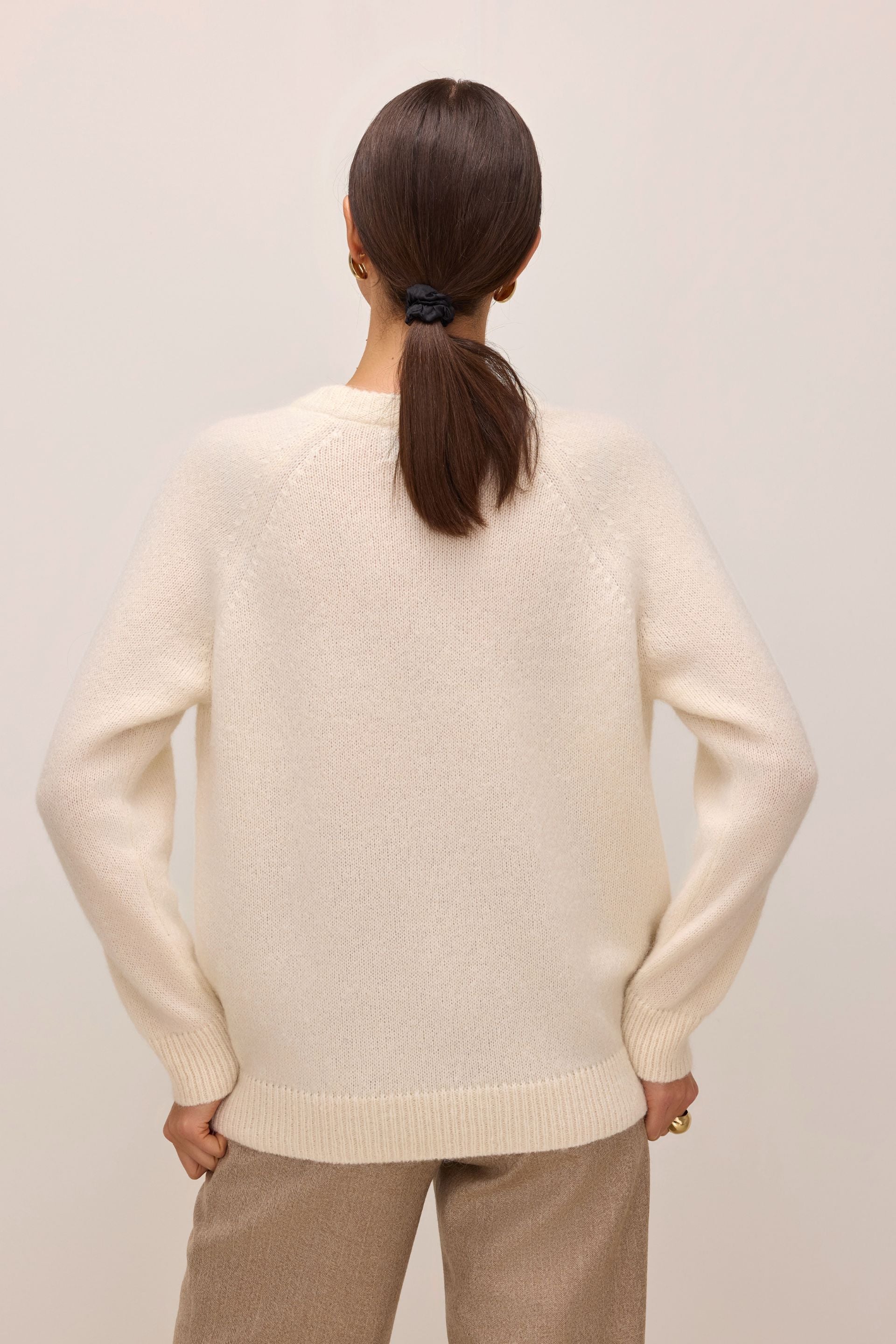 Classic cream wool alpaca sweater