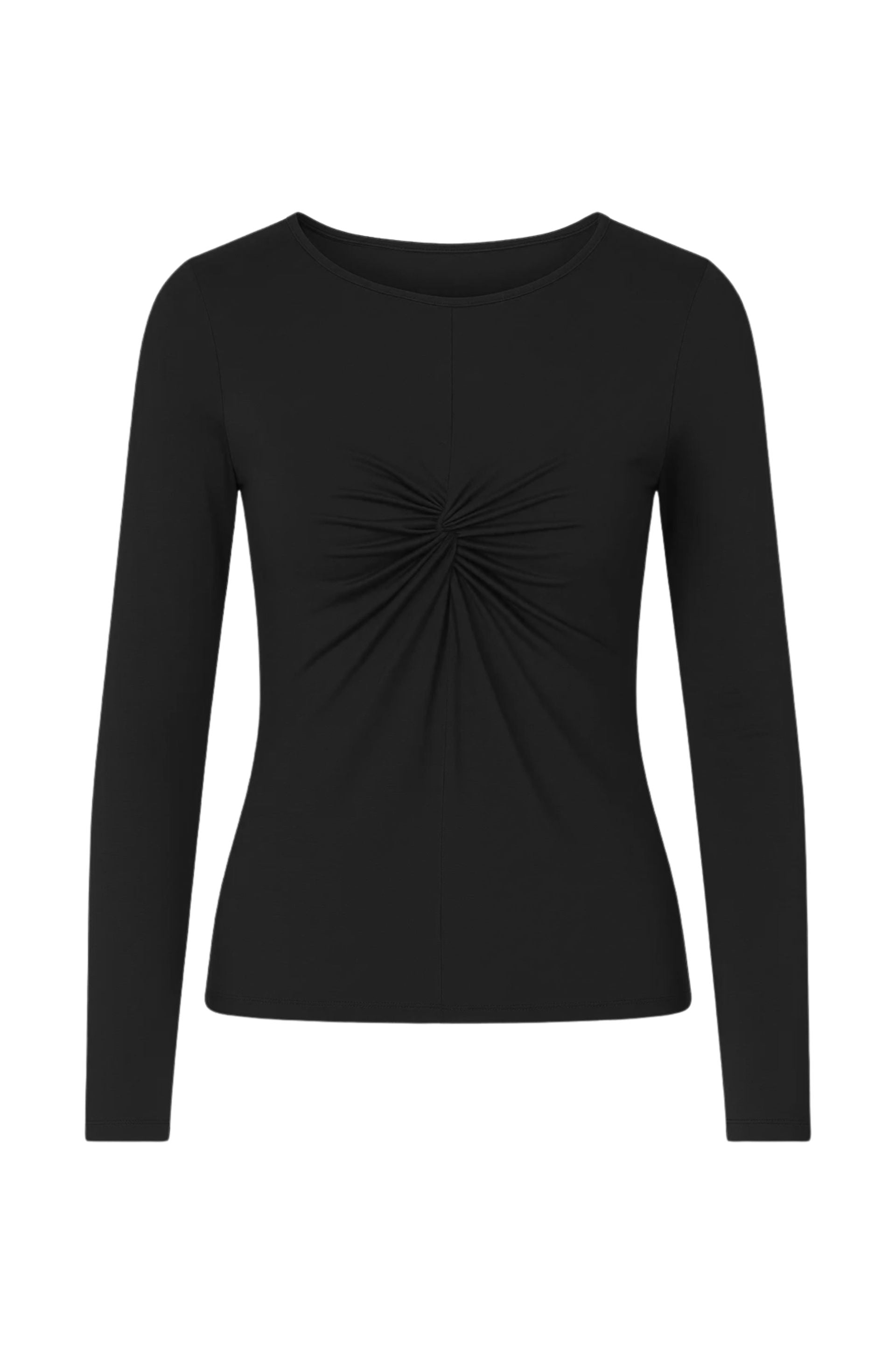 Bluzka basic z zawinięciem czarna