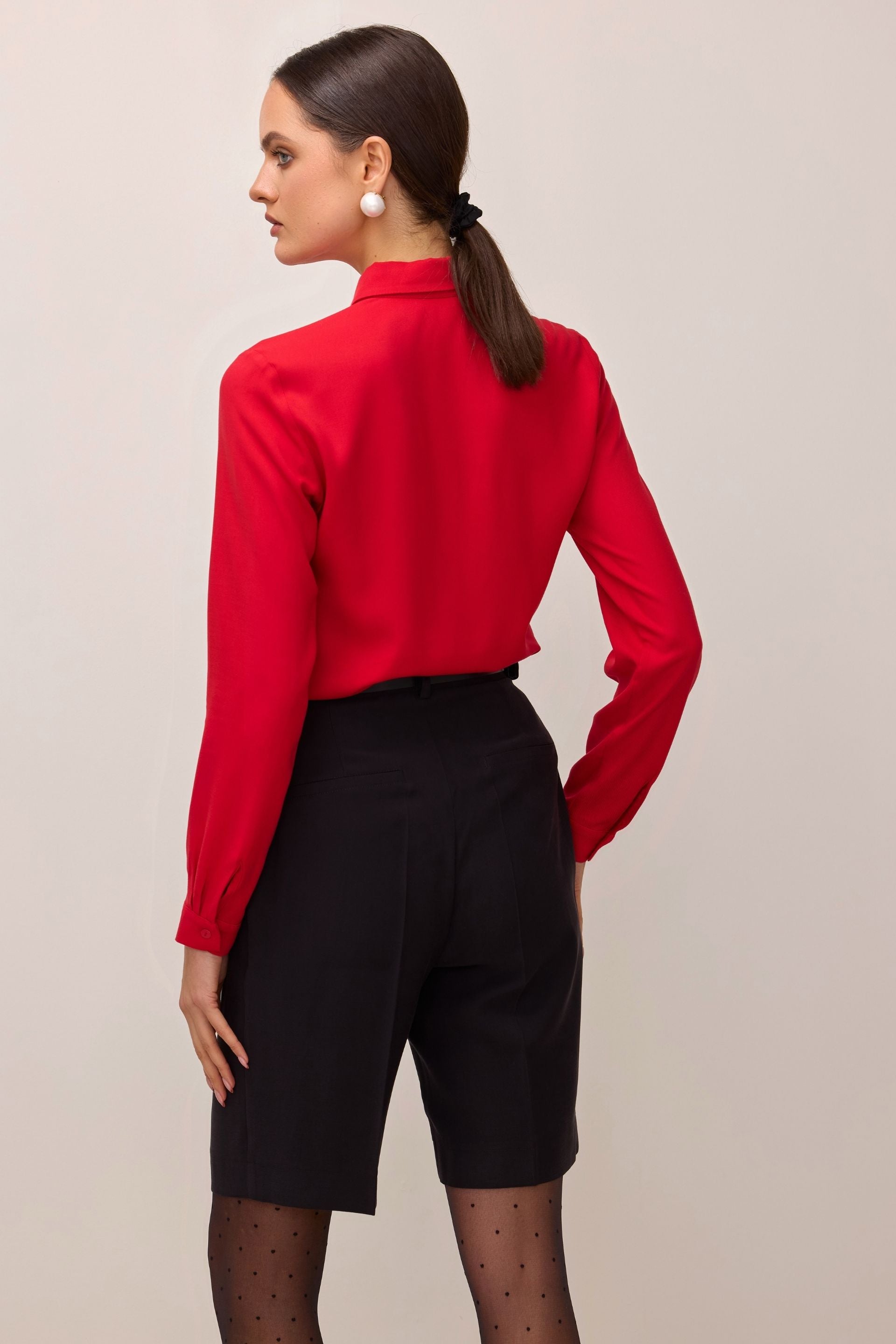Simple red viscose shirt