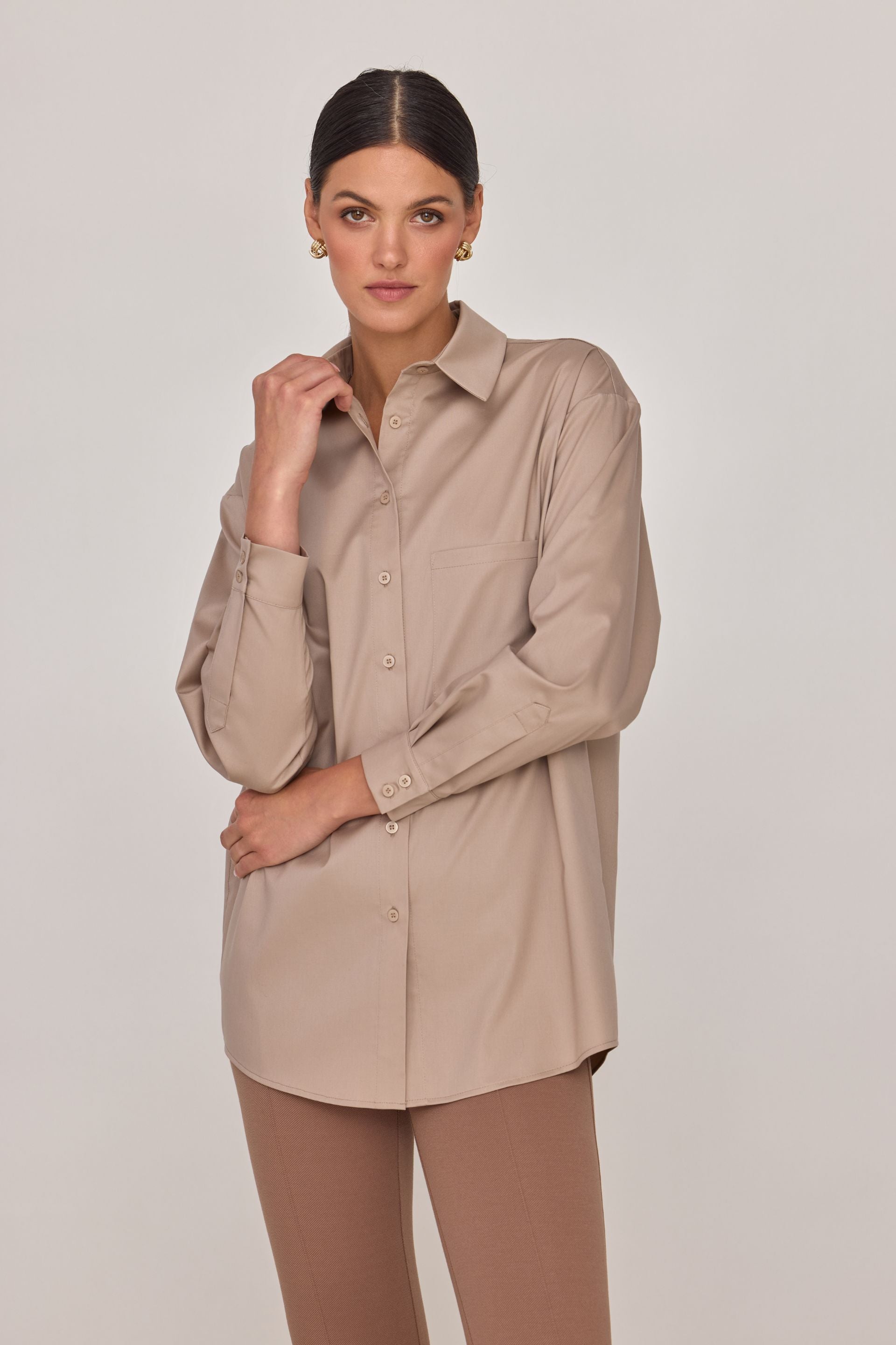 Oversized white cotton shirt