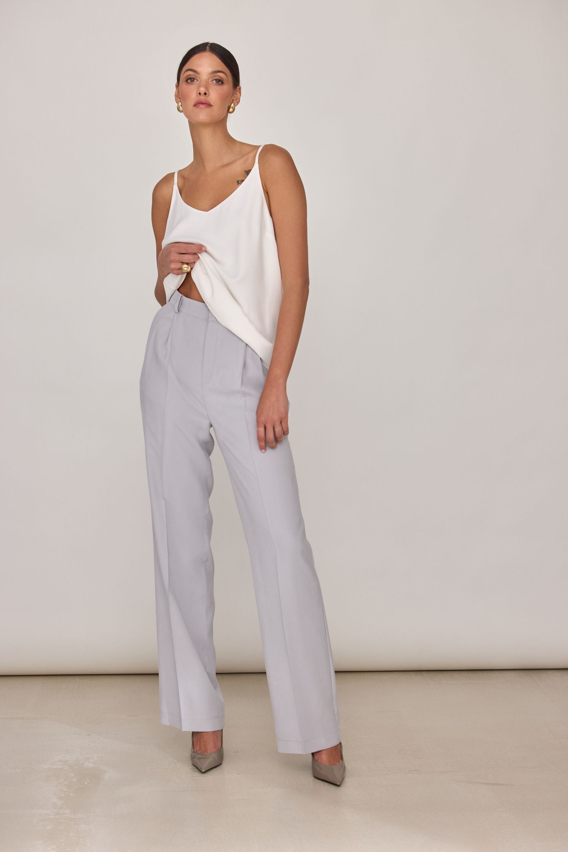 Spodnie z szeroką nogawką gołębi