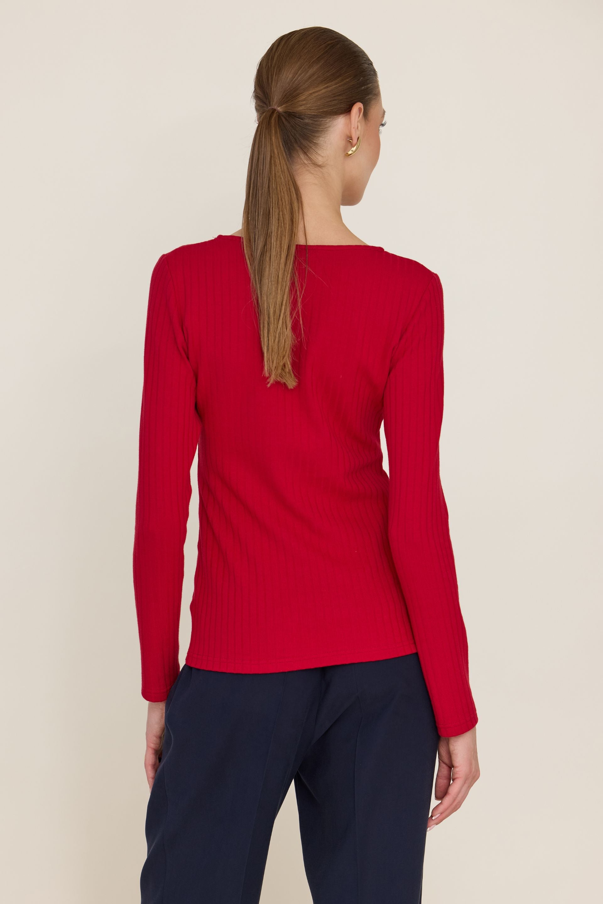 Longsleeve with a wider stripe, dark chocolate