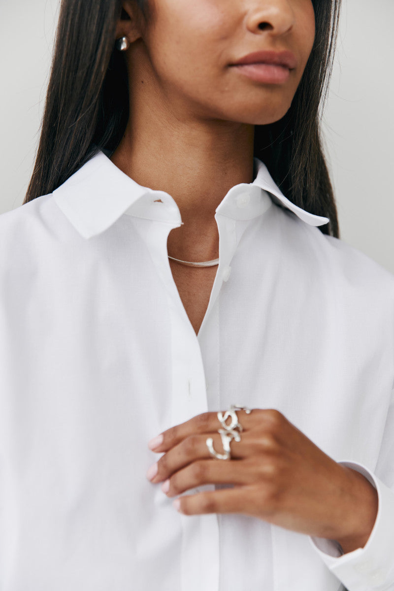 Oversized white cotton shirt