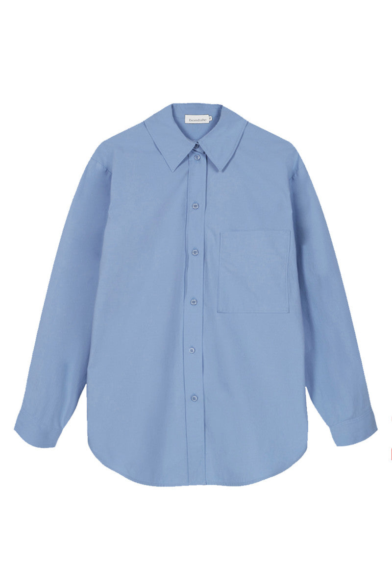 Blue oversized cotton shirt