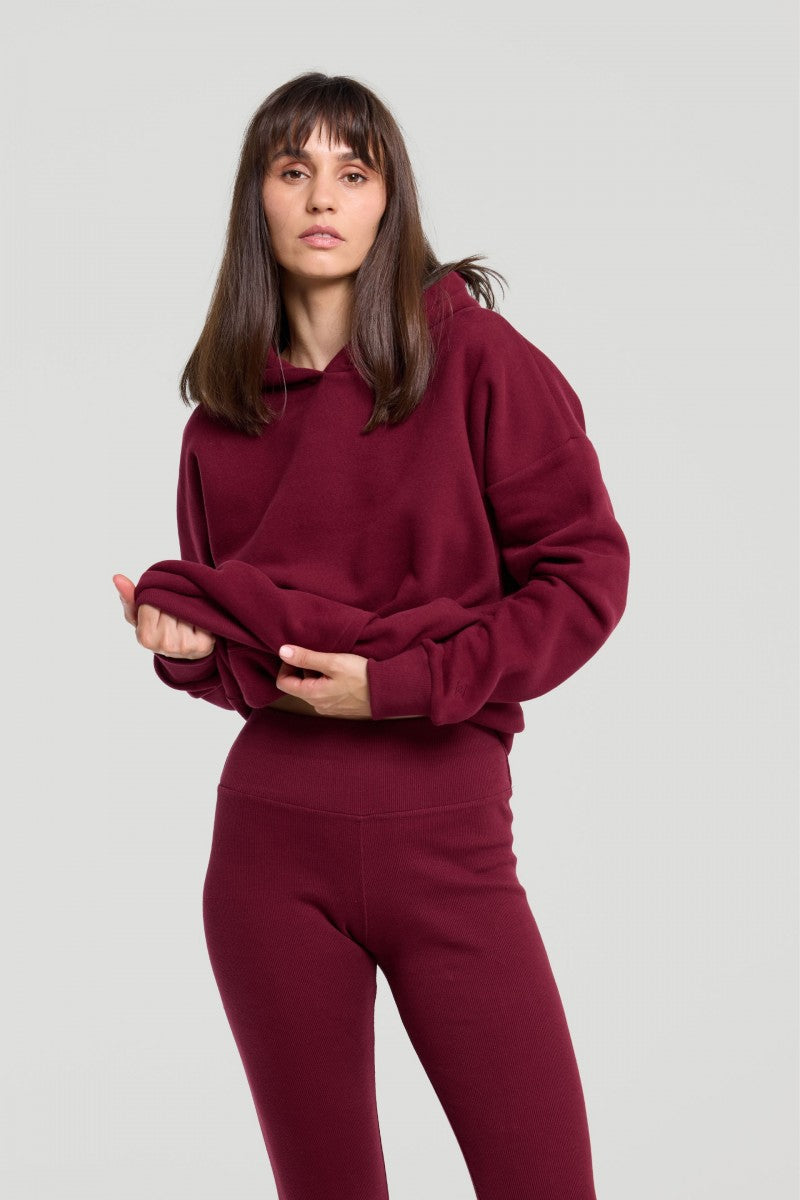 Bawełniane legginsy burgundowe