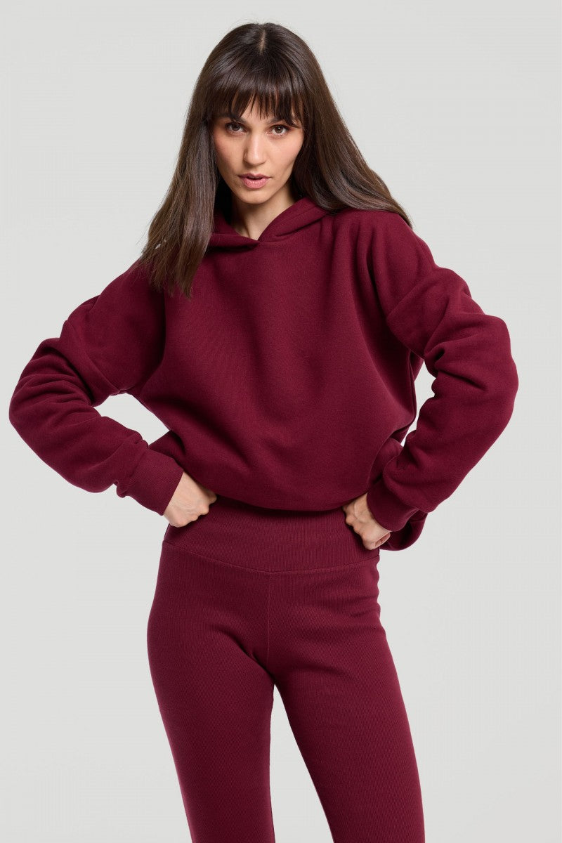 Bawełniane legginsy burgundowe