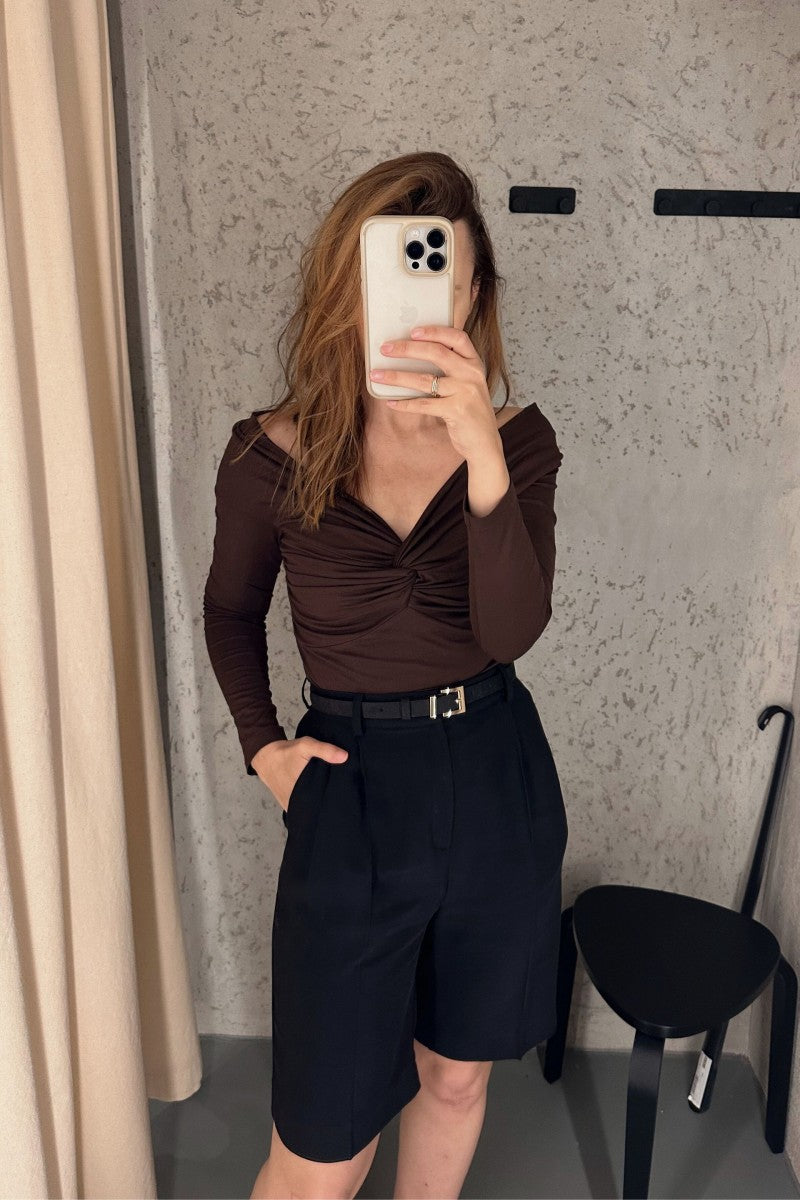 Bermudy z wiskozy czarne