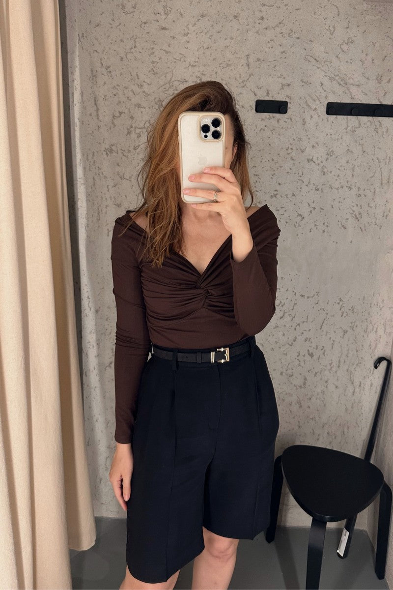 Bermudy z wiskozy czarne