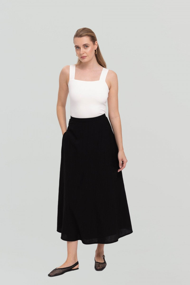 Bluzka na ramiączkach z kwadratowym dekoltem śmietankowa