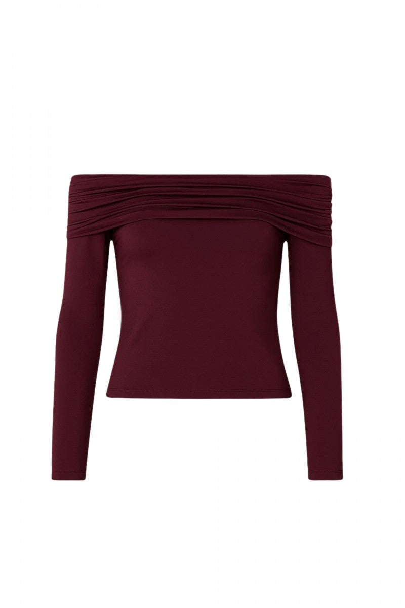 Cherry long-sleeved Spanish blouse