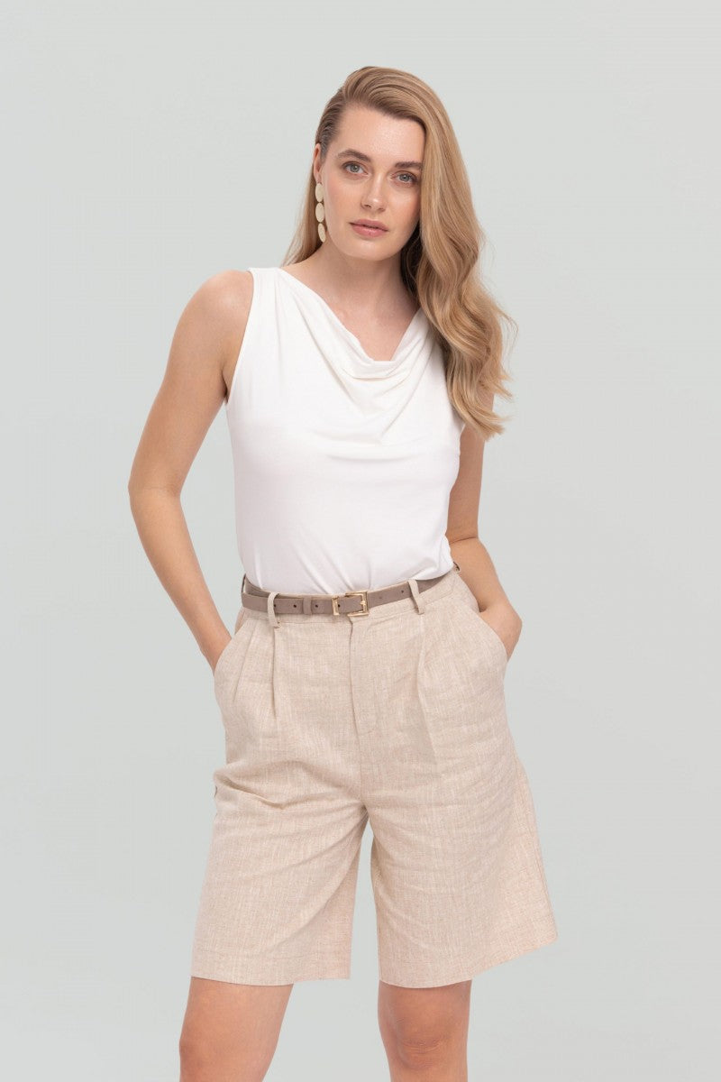 Bluzka z dekoltem typu woda biała