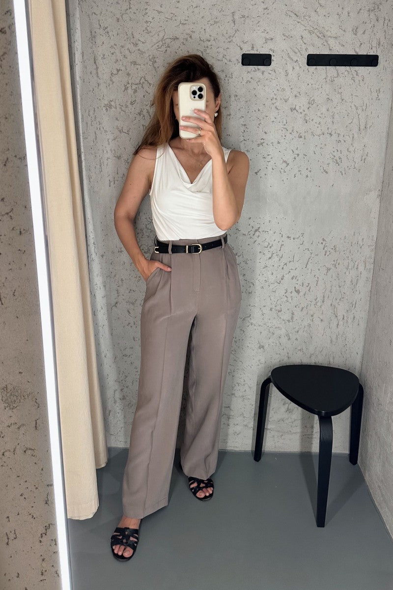 White blouse with a water neckline