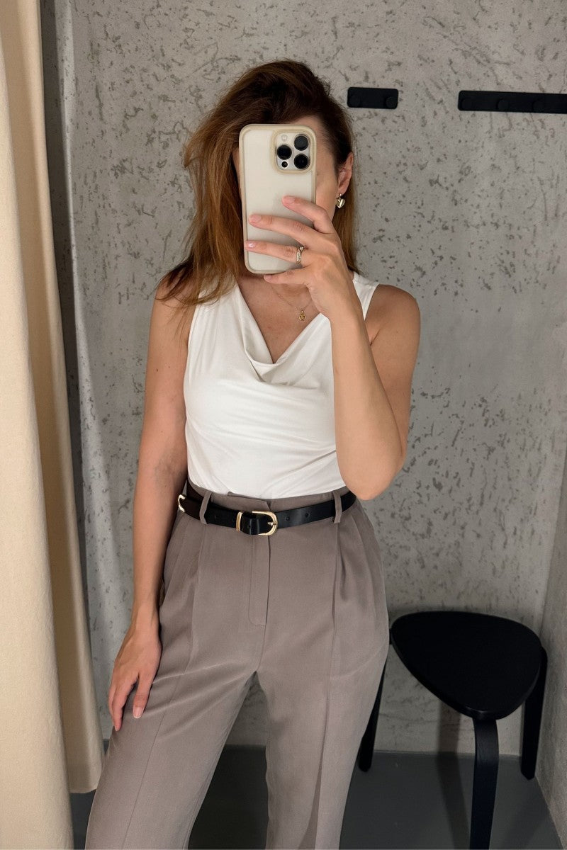 White blouse with a water neckline