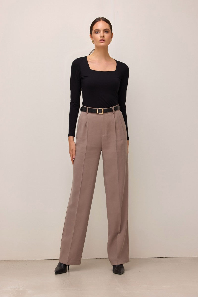 Black square neck blouse