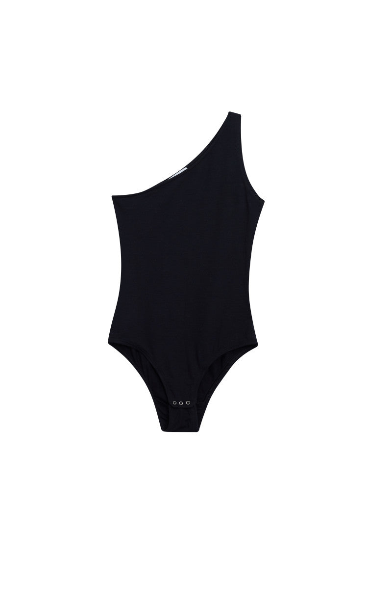 One-shoulder bodysuit black