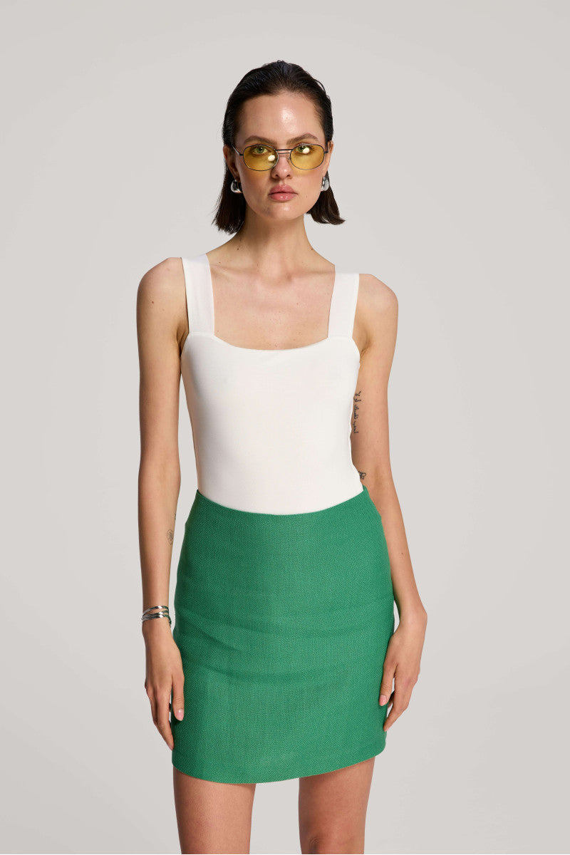 Body na ramiączkach z tencelu śmietankowe