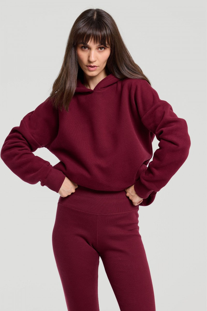 Longer burgundy hoodie