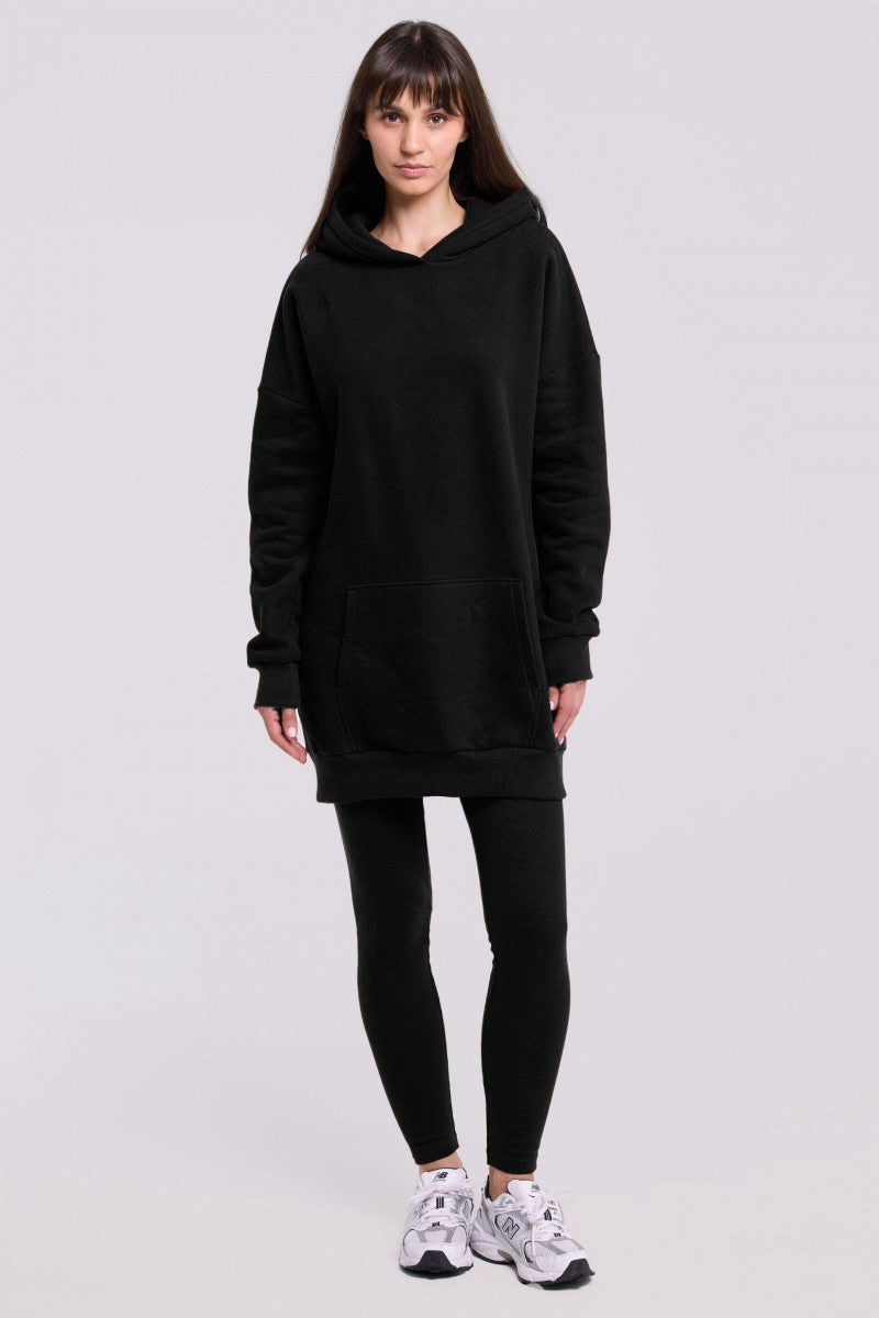 Long black hoodie