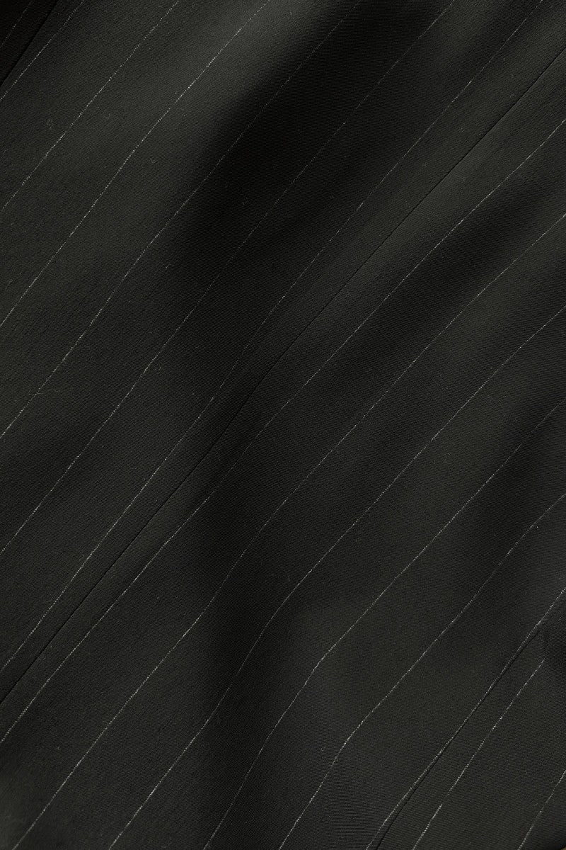 Double-breasted black striped jacket