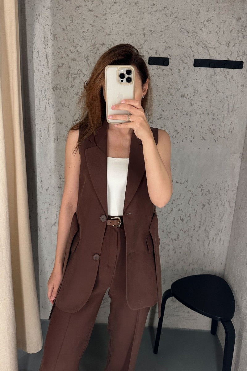 Chocolate tie waistcoat