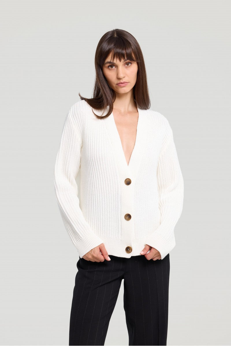 Cream button cardigan