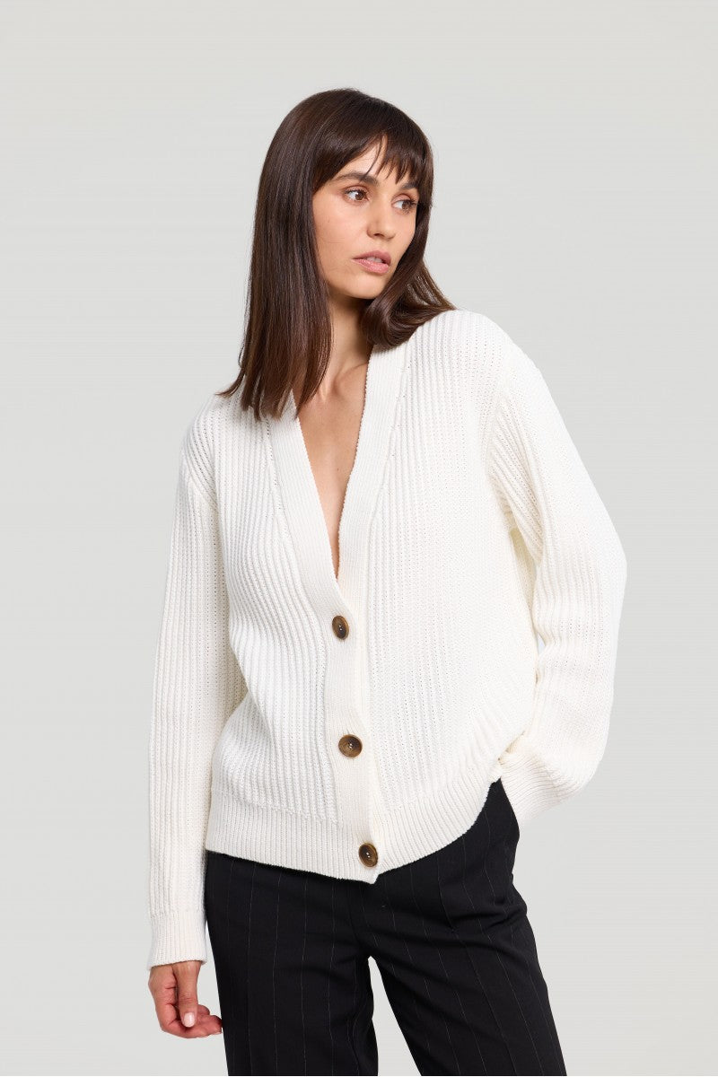 Cream button cardigan