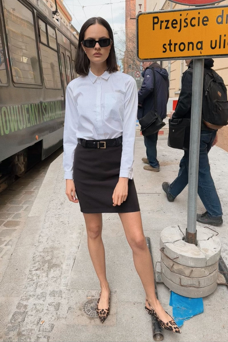 Klasyczna spódnica z wiskozy czarna