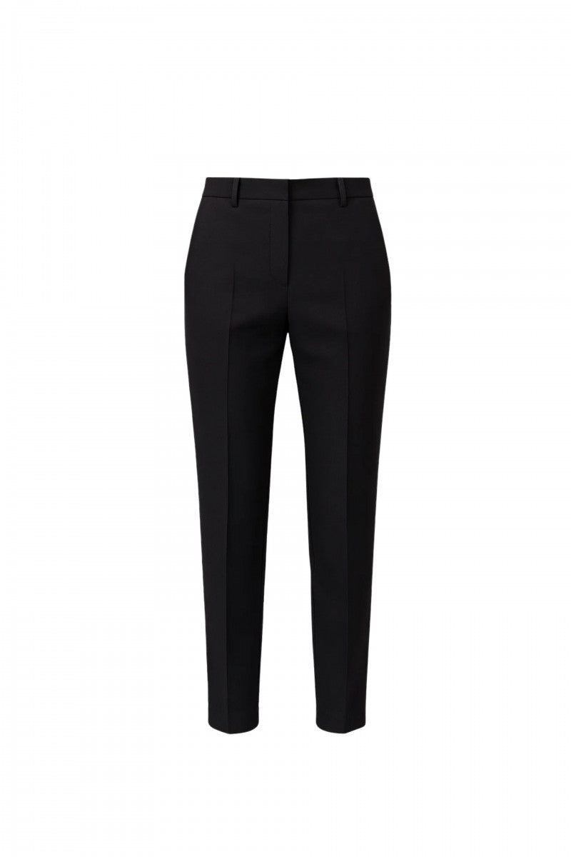 Classic cigarette pants made of high-twist wool, black