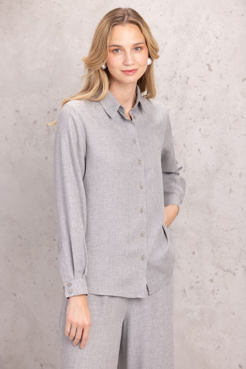 Koszula o swobodnym kroju szary