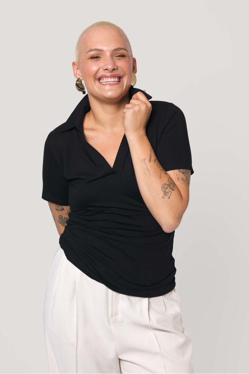 Koszulka polo z krótkim rękawem czarna