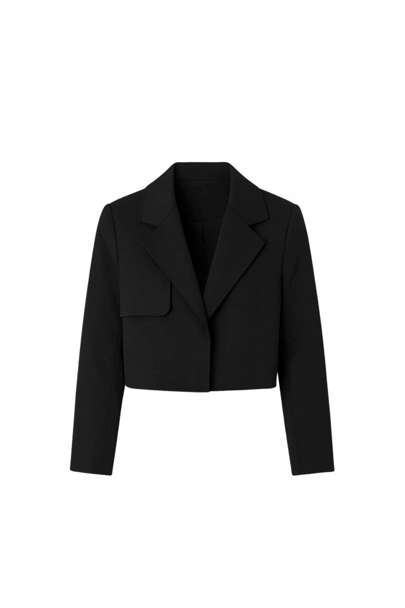 Short black trench coat