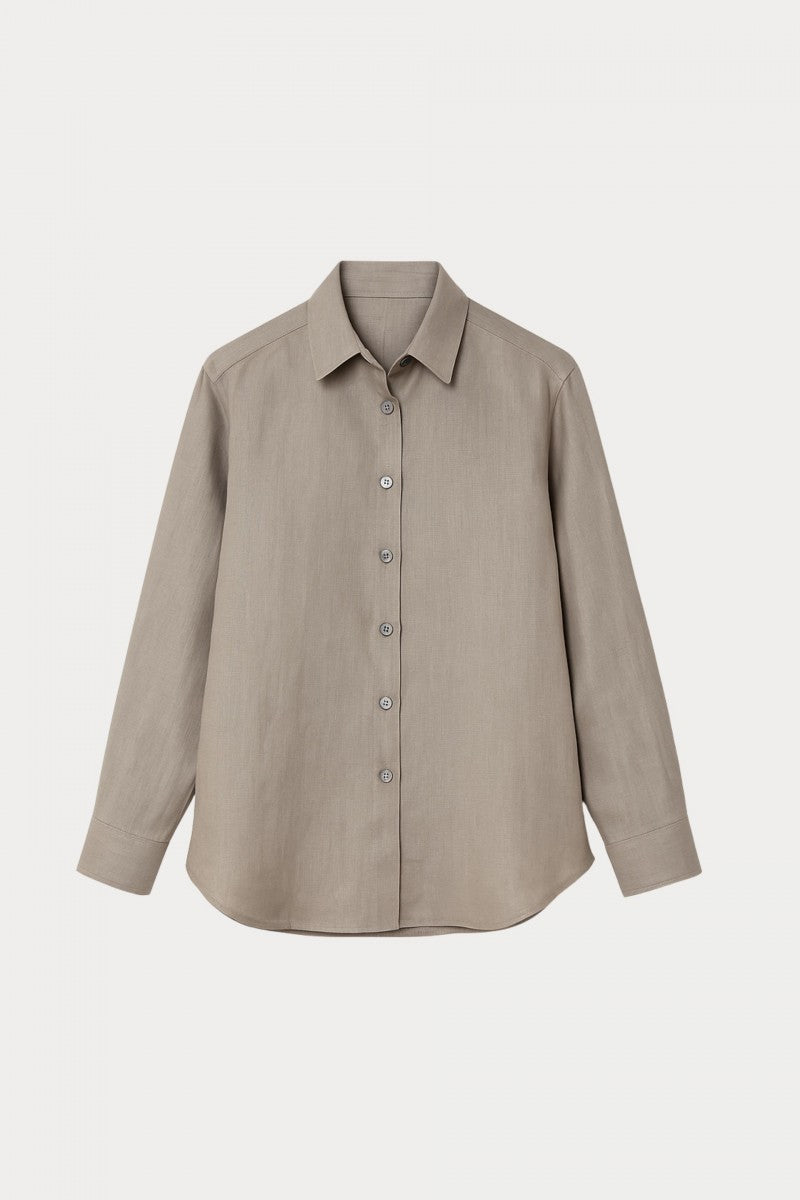 Taupe linen loose shirt