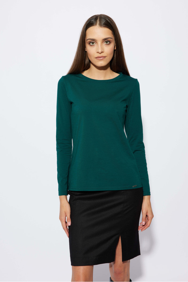 Bottle green supima cotton longsleeve