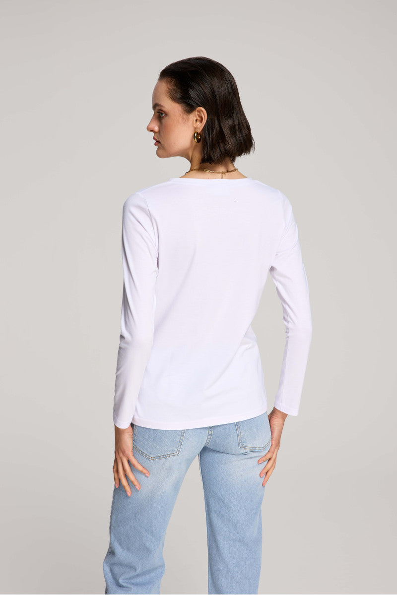 Longsleeve z bawełny supima biały