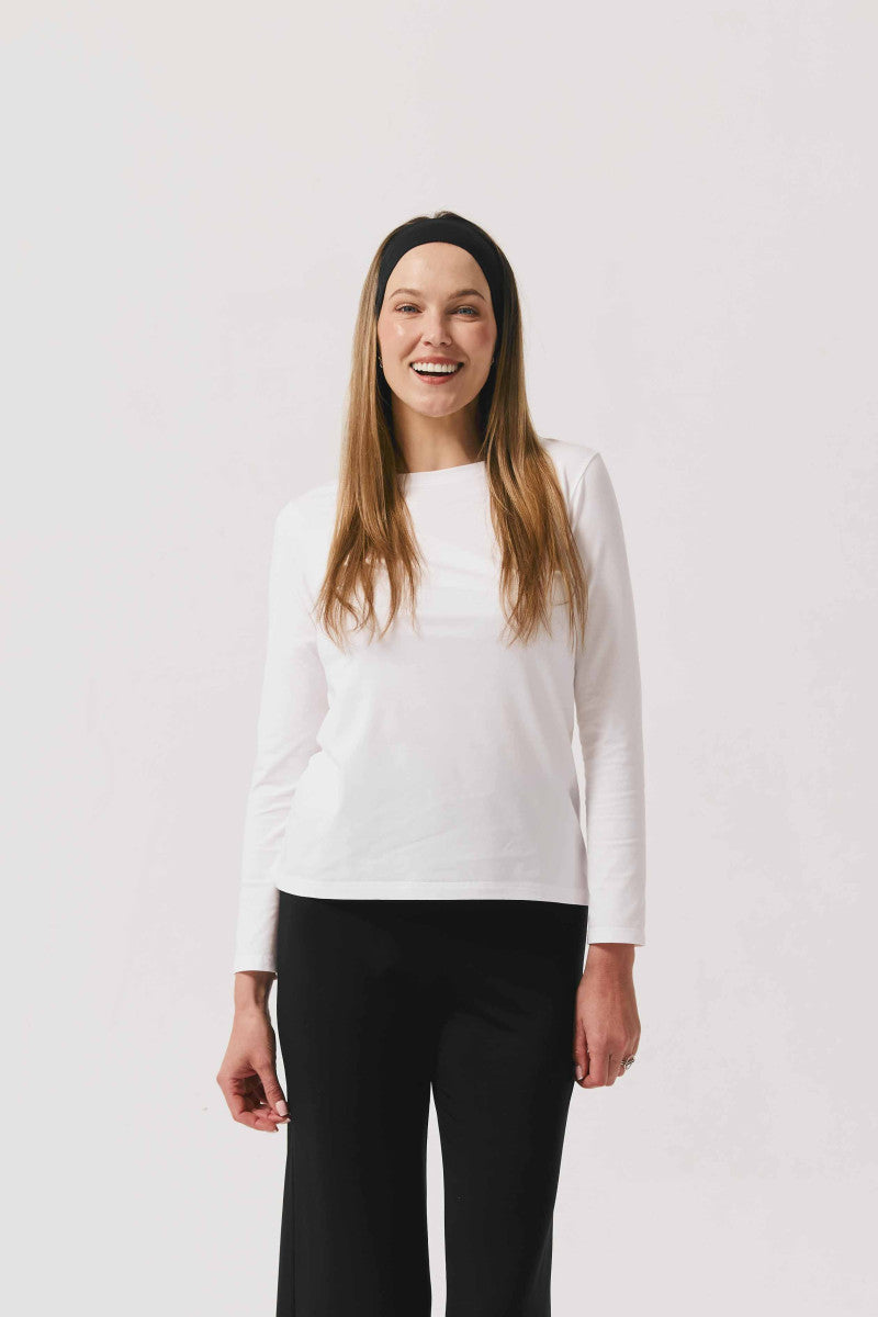 Longsleeve typu basic biały