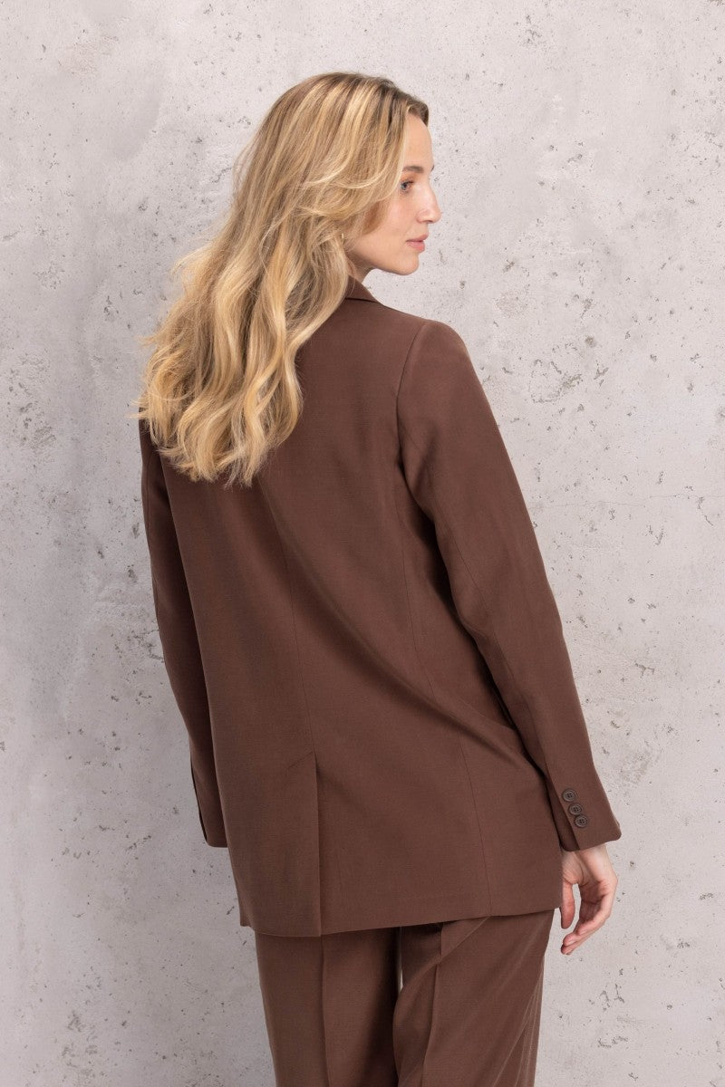 Marynarka typu oversize czekoladowa