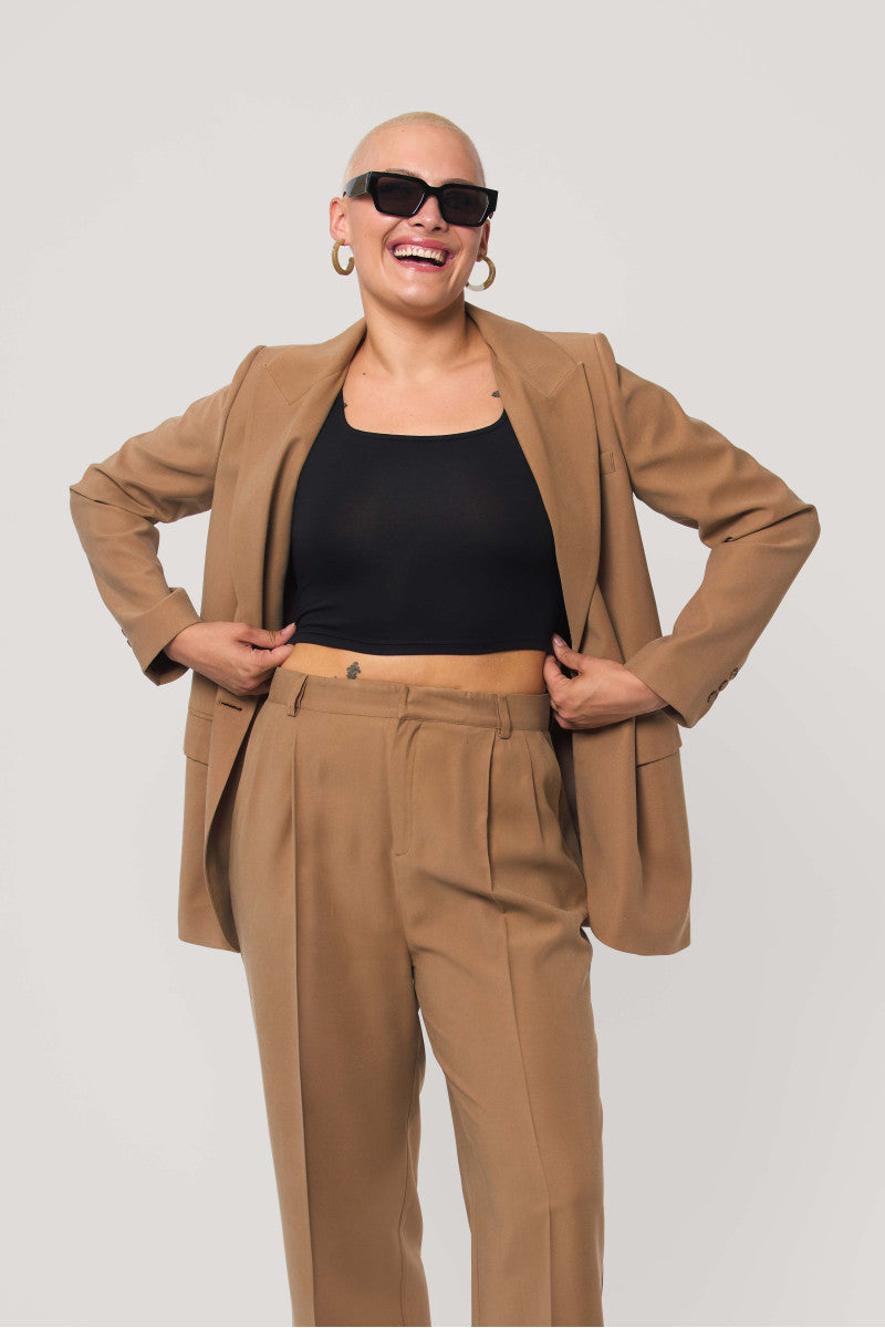 Marynarka typu oversize karmelowa