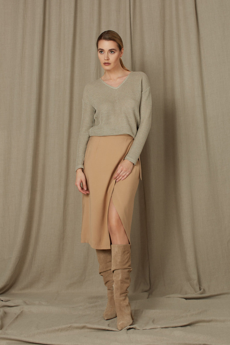 Spódnica kopertowa karmelowa