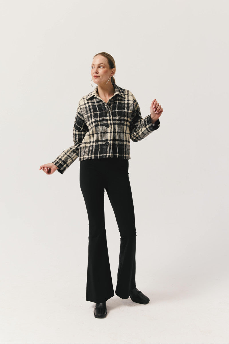 Spodnie dzwony z bawełnianej dzianiny czarny