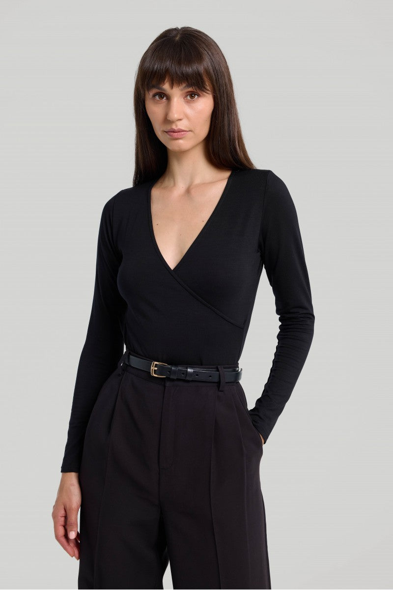 Wide leg trousers dusty black