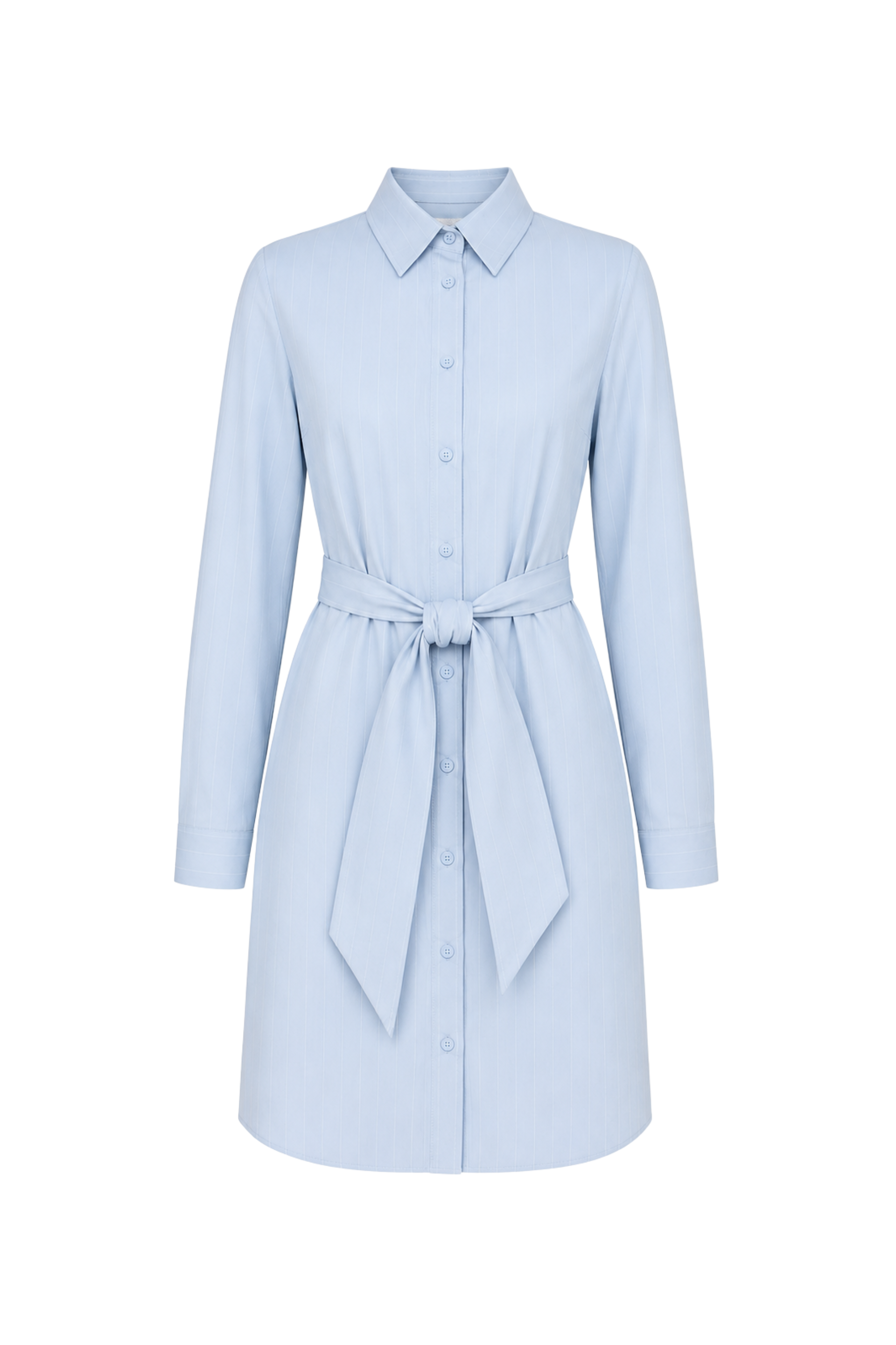 Sukienka koszulowa z wiązaniem baby blue - packshot