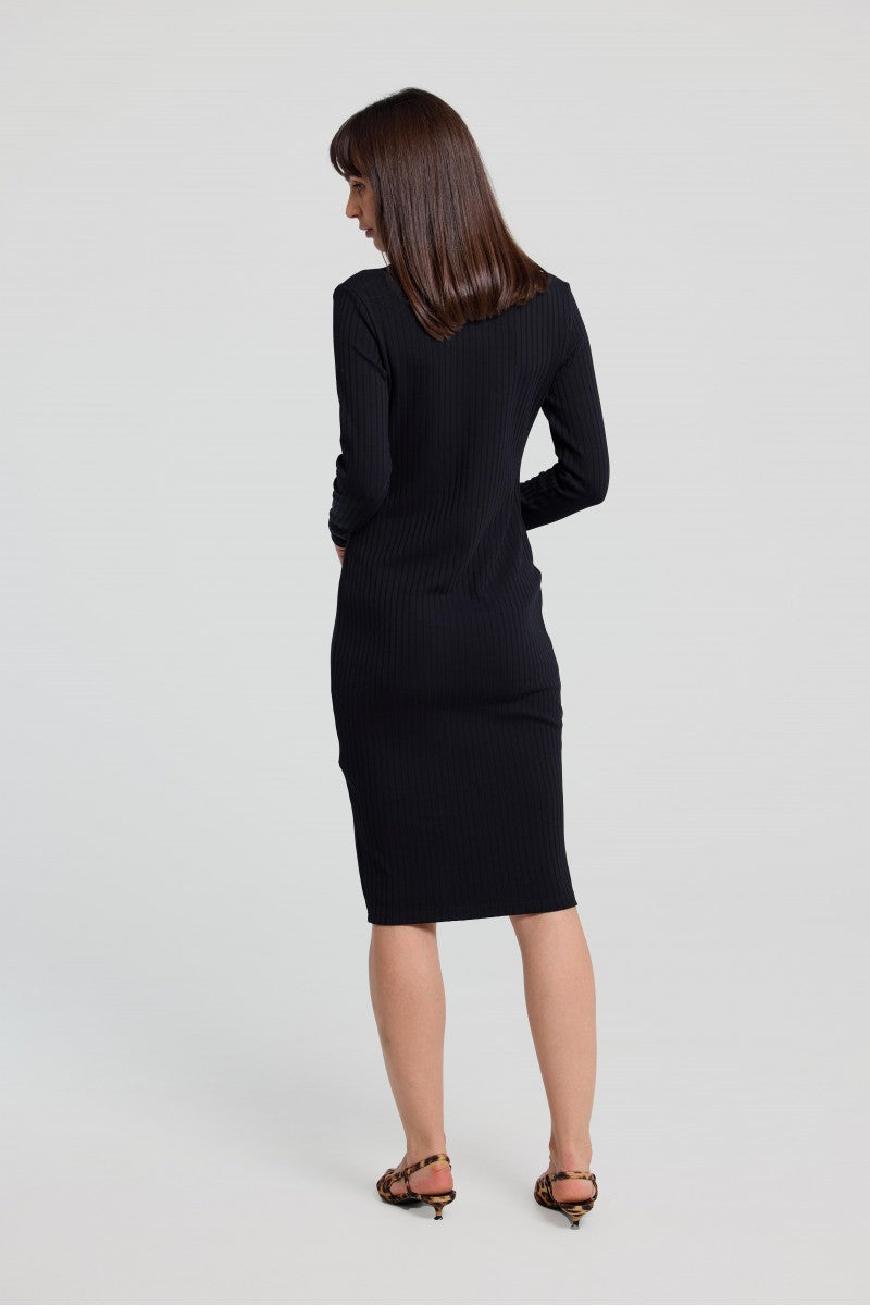 Black midi dress with buttons